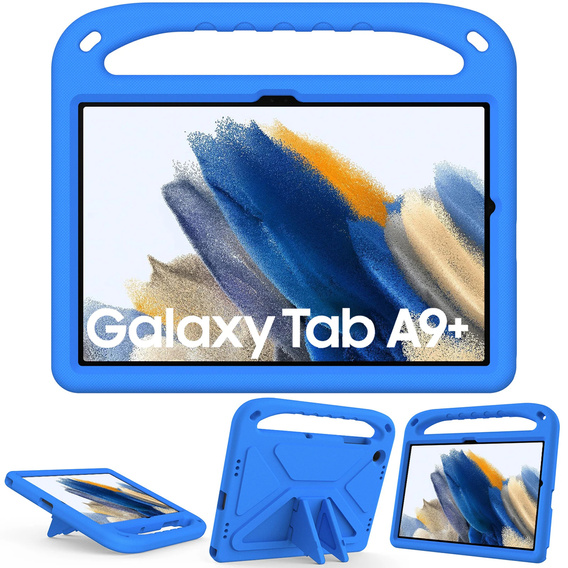 Etui dla dzieci do Samsung Galaxy Tab A9+, dziecięce z uchwytem, Niebieskie
