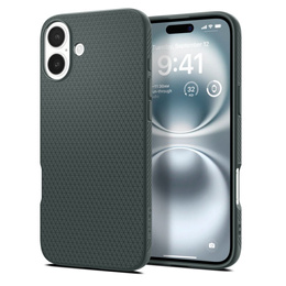 Etui Spigen Liquid Air do iPhone 16 – kolor Abyss Green + Szkło Hartowane 9H