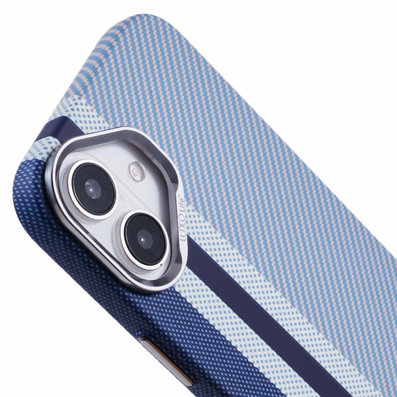 Etui do iPhone 16, Carbon Fiber MagSafe, niebieskie