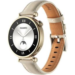 Pasek skórzany uniwersalny 18mm, ze srebrną klamrą, Beżowy