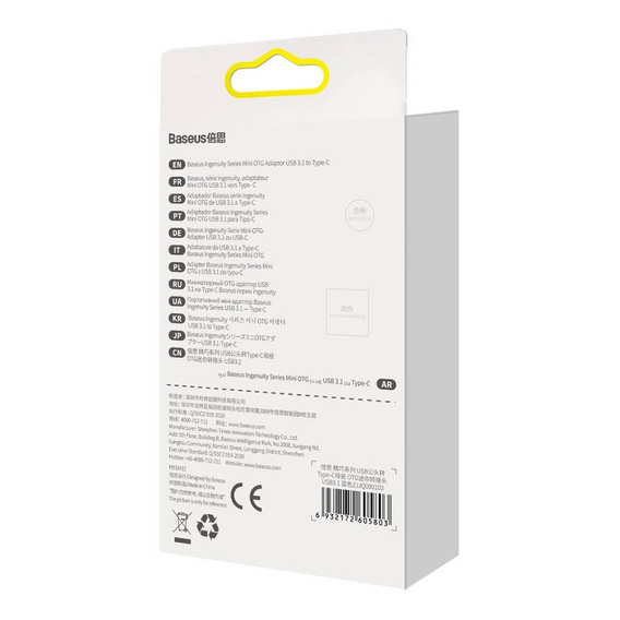Baseus adapter OTG USB-A na USB-C 3.1 10 Gbps – Niebieski
