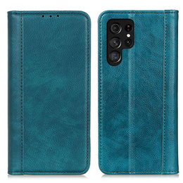 Skórzane Etui do Samsung Galaxy S24 Ultra, Wallet Litchi Leather, zielone