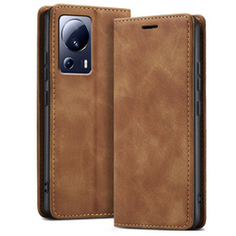 Etui do Xiaomi 13 lite, ERBORD Vintage portfel z klapką, brązowe