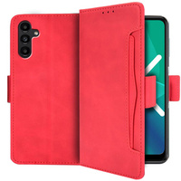 Etui z klapką do Samsung Galaxy A04S / A13 5G, Card Slot, czerwone