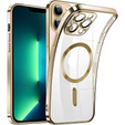 Zestaw Etui do iPhone 13 Pro, MagSafe Hybrid, złote + Szkło