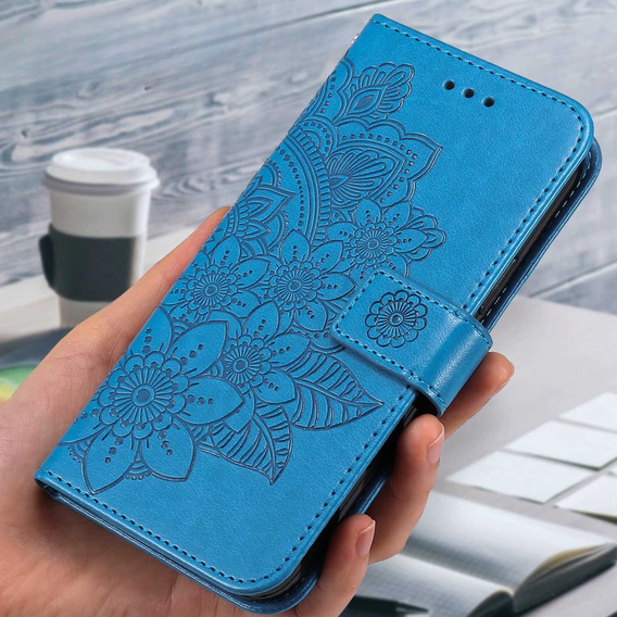 Etui z klapką do Samsung Galaxy A14 4G/5G, Mandala, niebieskie