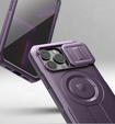 Etui Dexnor do iPhone 13 Pro – magnetyczne, z przesuwaną osłoną aparatu - fioletowe