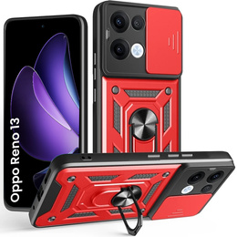 Etui pancerne do Oppo Reno 13, CamShield Slide, czerwone