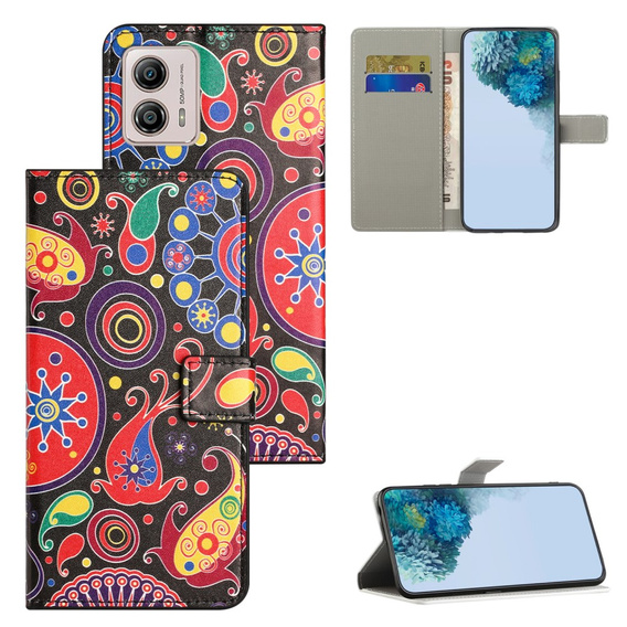 Etui z klapką do Motorola Moto G73 5G, Wallet, Colorful Jellyfish czarne