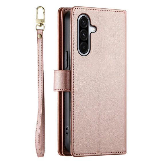 Etui z klapką do Samsung Galaxy A56 5G, Wallet Zipper Pocket, różowe