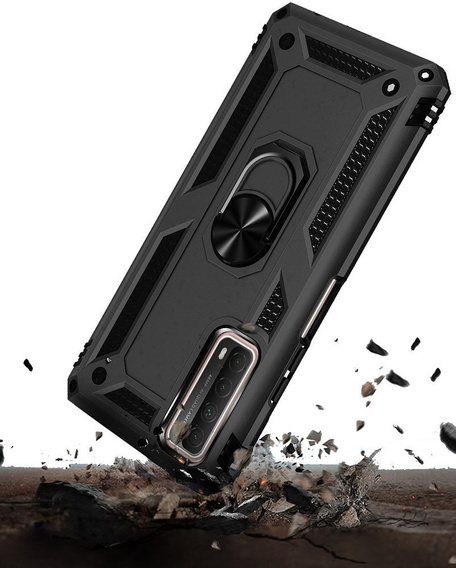 Etui pancerne do Huawei P Smart 2021, Nox Case Ring, czarne