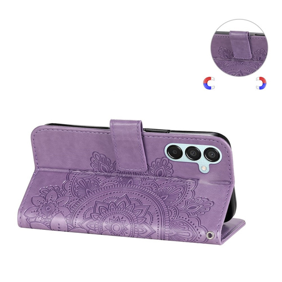 Etui z klapką do Samsung Galaxy M15 5G, Mandala, fioletowe