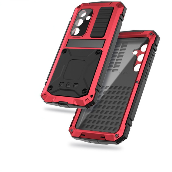 Etui pancerne do Samsung Galaxy S25+ Plus, R-JUST, czerwone
