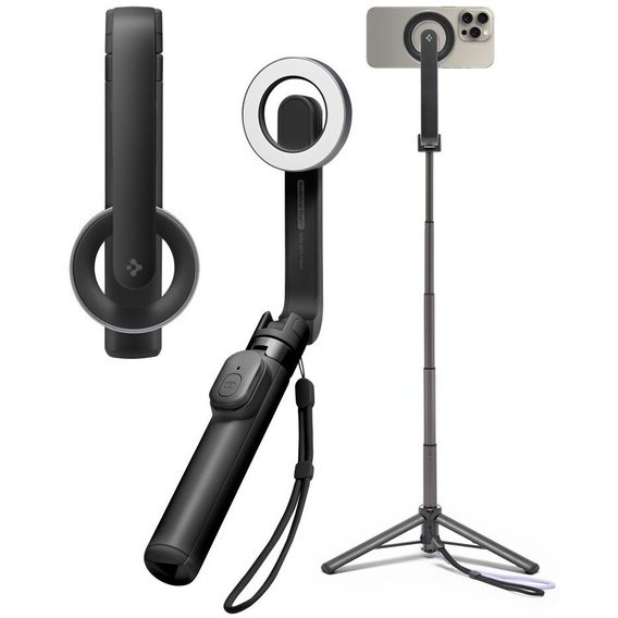 Spigen S571W MagSafe Bluetooth Kijek Selfie Stick Tripod, czarny