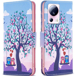 Etui z klapką do Xiaomi 13 Lite, Wallet, Owls & Tree