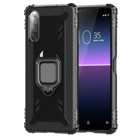 Etui do Sony Xperia 1 II, Obudowa KickStand Ring Case, Czarne