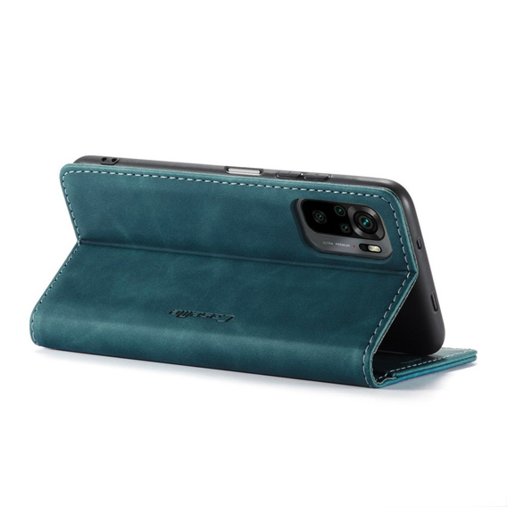 Etui CASEME do Xiaomi Redmi Note 10 / 10S, Leather Wallet Case, zielone