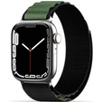 Pasek Nylonowy do Apple Watch 1/2/3/4/5/6/7/8/9/10/11/SE Ultra 1/2/3 42/44/45/46/49mm, Zielony / Czarny