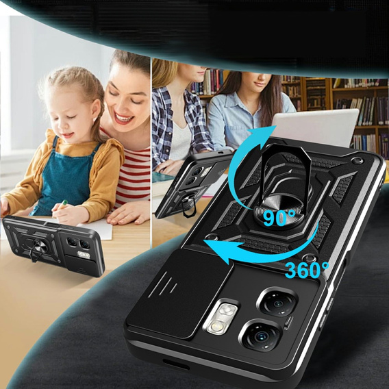 Etui pancerne do Infinix Hot 50i 4G, CamShield Slide, czarne