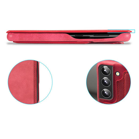 Etui z klapką do Samsung Galaxy S22+ Plus 5G, LC.IMEEKE, czerwone