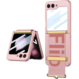 Etui GKK do Samsung Galaxy Z Flip5 5G, Strap Cover, różowe
