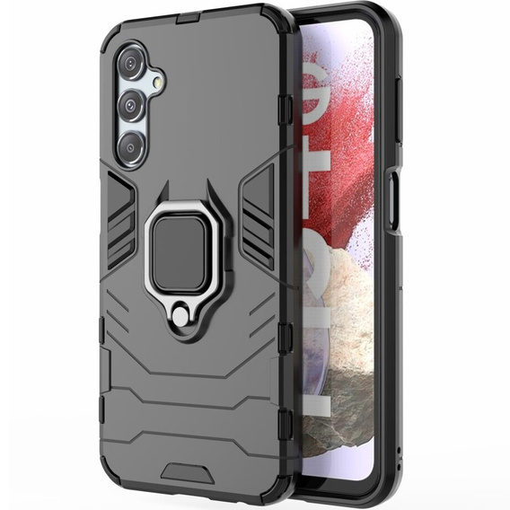 Etui do Samsung Galaxy A25 5G, Kickstand Ring, czarne + szkło 9H