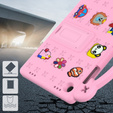 Etui do Samsung Galaxy Tab A11 Plus / A9 Plus, Cute Patterns, z podstawką, Różowe