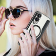 Etui z klapką do Samsung Galaxy S25 Edge, RFID Wallet MagSafe z ochroną aparatu, czarne