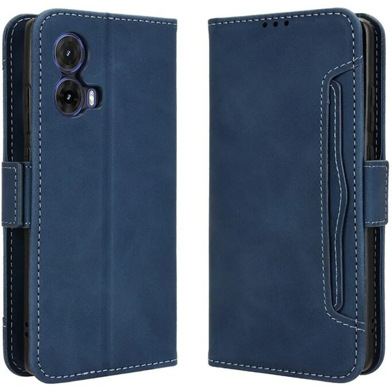 Etui z klapką do Motorola Moto G85, Card Slot, granatowe