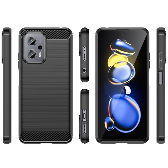 Etui do Xiaomi Poco X4 GT 5G, Karbon, czarne