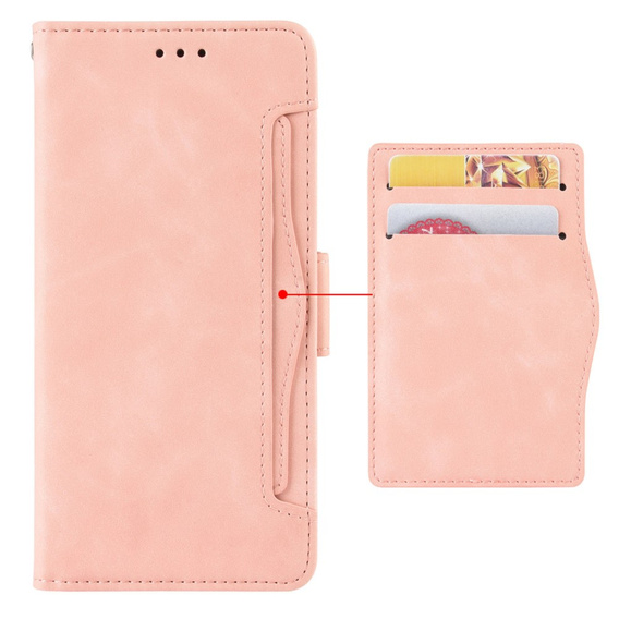 Etui z klapką do Xiaomi Redmi Note 13 Pro 5G, Card Slot, różowe