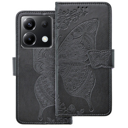 Etui z klapką do Xiaomi Poco X6 5G, Butterfly, czarne