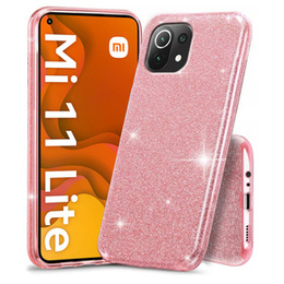 Etui do Xiaomi Mi 11 Lite / Mi 11 Lite 5G / 11 Lite 5G NE, brokat glitter, różowe