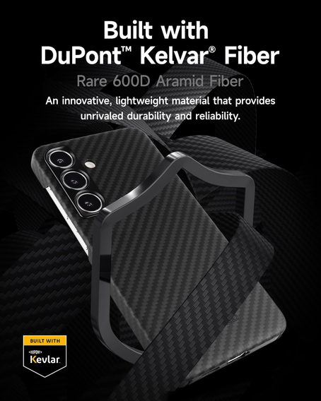 Etui do Samsung Galaxy S24, ERBORD Full Kevlar, do MagSafe, czarne