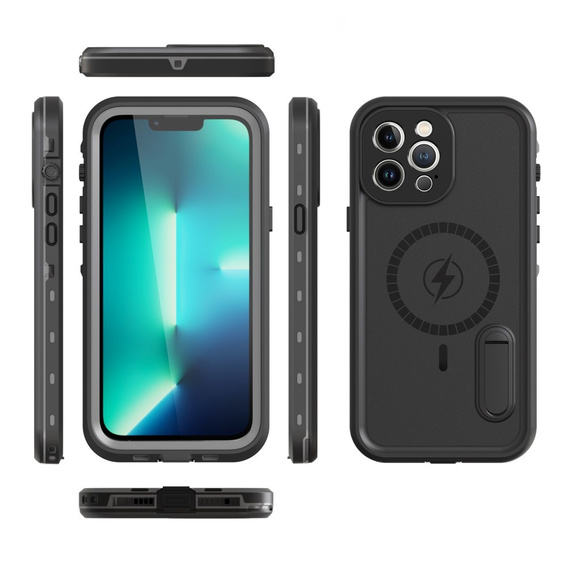 Etui wodoodporne do iPhone 13 Pro Max, Redpepper, do MagSafe, czarne