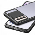 Etui do Samsung Galaxy S21+ Plus, z ochroną aparatu, przezroczyste / czarne