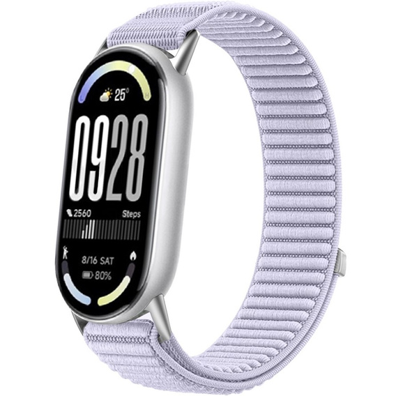3x Pasek Nylonowy do Xiaomi Smart Band 10 / 9 / 8, Beżowy, Fioletowy, Niebieski