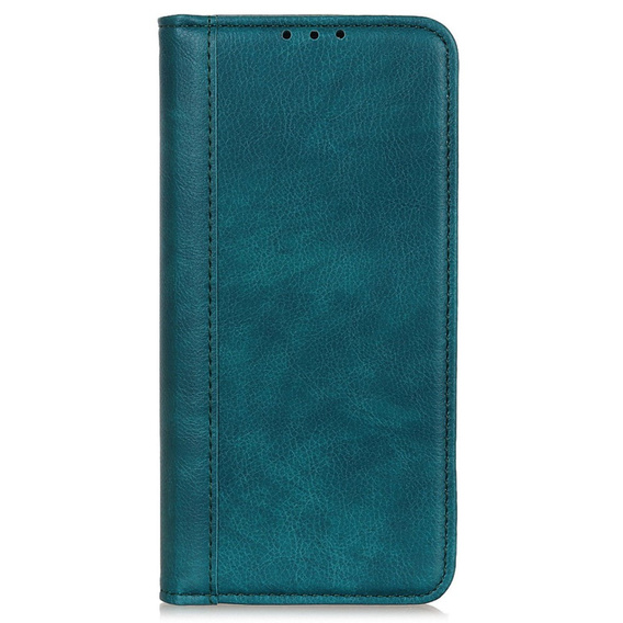 Etui z klapką do Xiaomi Poco F6 Pro, Split Leather, zielone