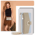 Etui z klapką do Samsung Galaxy M15 5G, Wallet Zipper Pocket, z lusterkiem, niebieskie