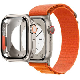 Zestaw Pasek Nylonowy + Etui 2w1 do Apple Watch 4/5/6/SE 44mm, Pomarańczowy