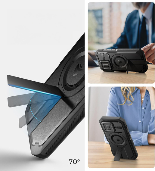 Dexnor CamProtect do iPhone 16 Pro czarne – etui z magnetyczną osłoną aparatu