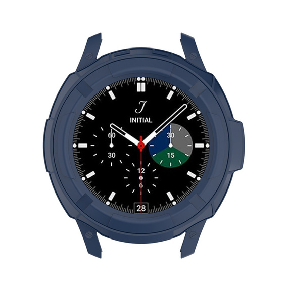 Etui z nakładką bezel ring do Samsung Galaxy Watch4 Classic 46mm, Granatowe