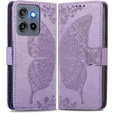 Etui z klapką do Motorola Edge 50 Neo / Motorola ThinkPhone 25, Butterfly, fioletowe