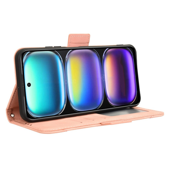 Etui z klapką do Infinix Hot 50 4G, Card Slot, różowe