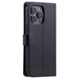 Etui z klapką do iPhone 16 Pro Max, Rhombus Crossbody Leather, czarne