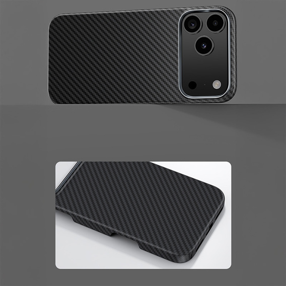 Etui BENKS Kevlar Armor Air do iPhone 17 Pro Max, Carbon Fiber 600D A070, do MagSafe – czarne