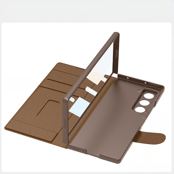 Etui portfelowe z klapką do Samsung Galaxy Z Fold 7 5G – brązowe