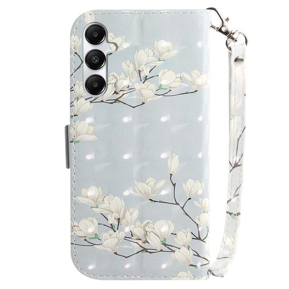 Etui z klapką do Samsung Galaxy A05s, Wallet, Magnolia Flowers szare
