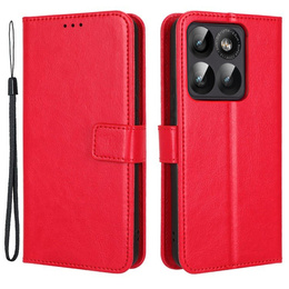 Stylowe etui z klapką do Motorola Edge 60 Pro, Crazy Horse Wallet - czerwone
