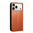 Etui ze skóry z klapką do iPhone 17 Pro Max, QIALINO Genuine Cow Leather – jasnobrązowe
